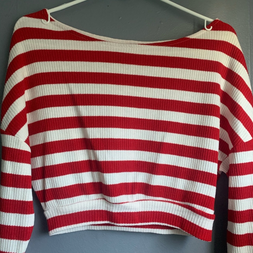☆ReVamped Brand Striped Cropped Sweater☆